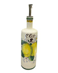 Bottiglia Olio Fantasia Limoni e Fiori - Sorrento è