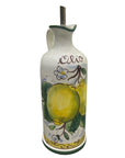 Bottiglia Olio Con Manico Fantasia Limoni E Fiori - Sorrento è