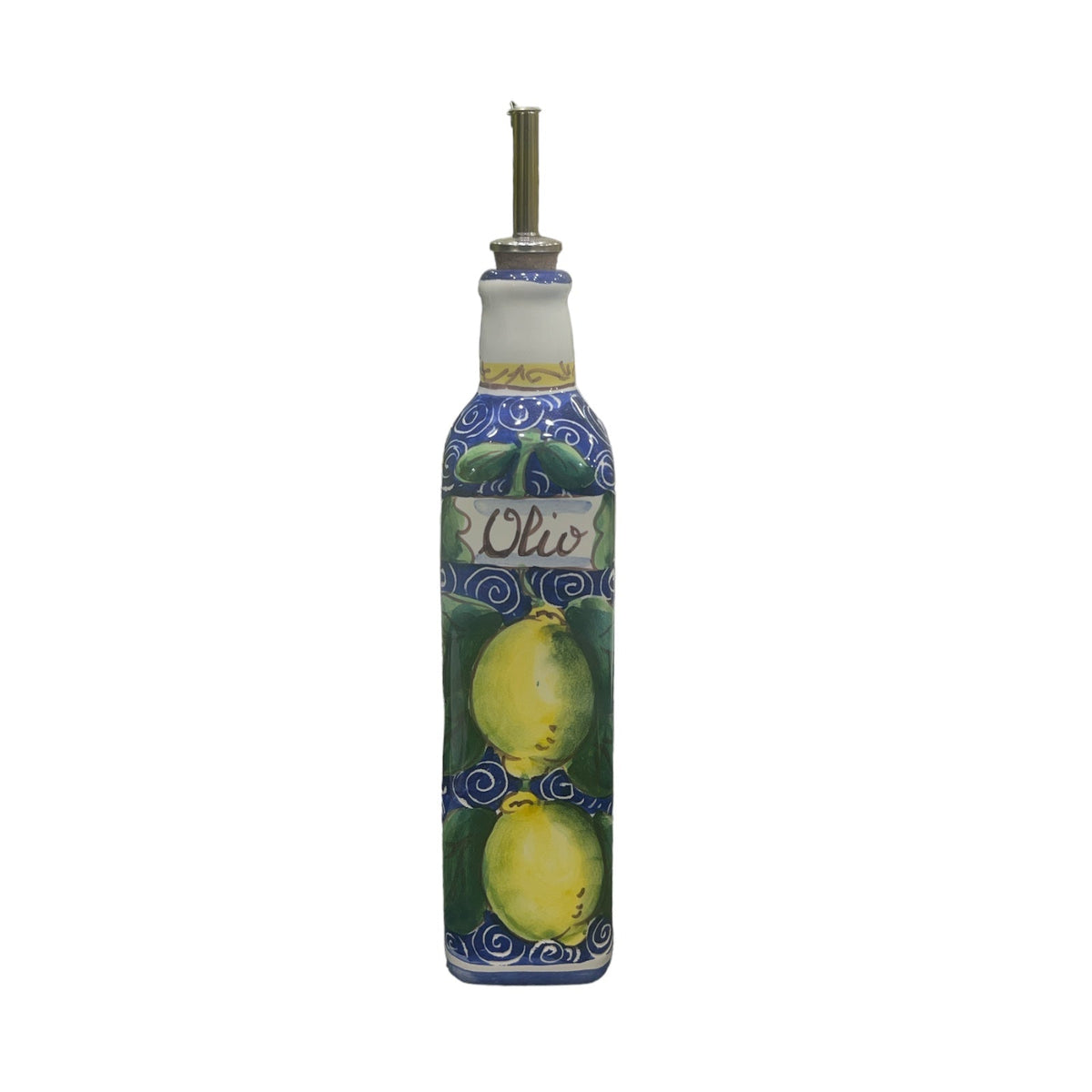 Bottiglia Olio Fantasia Limoni e Fiori - Sorrento è