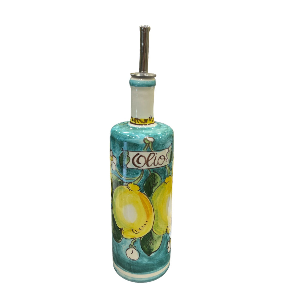 Bottiglia Olio Fantasia Limoni e Fiori - Sorrento è