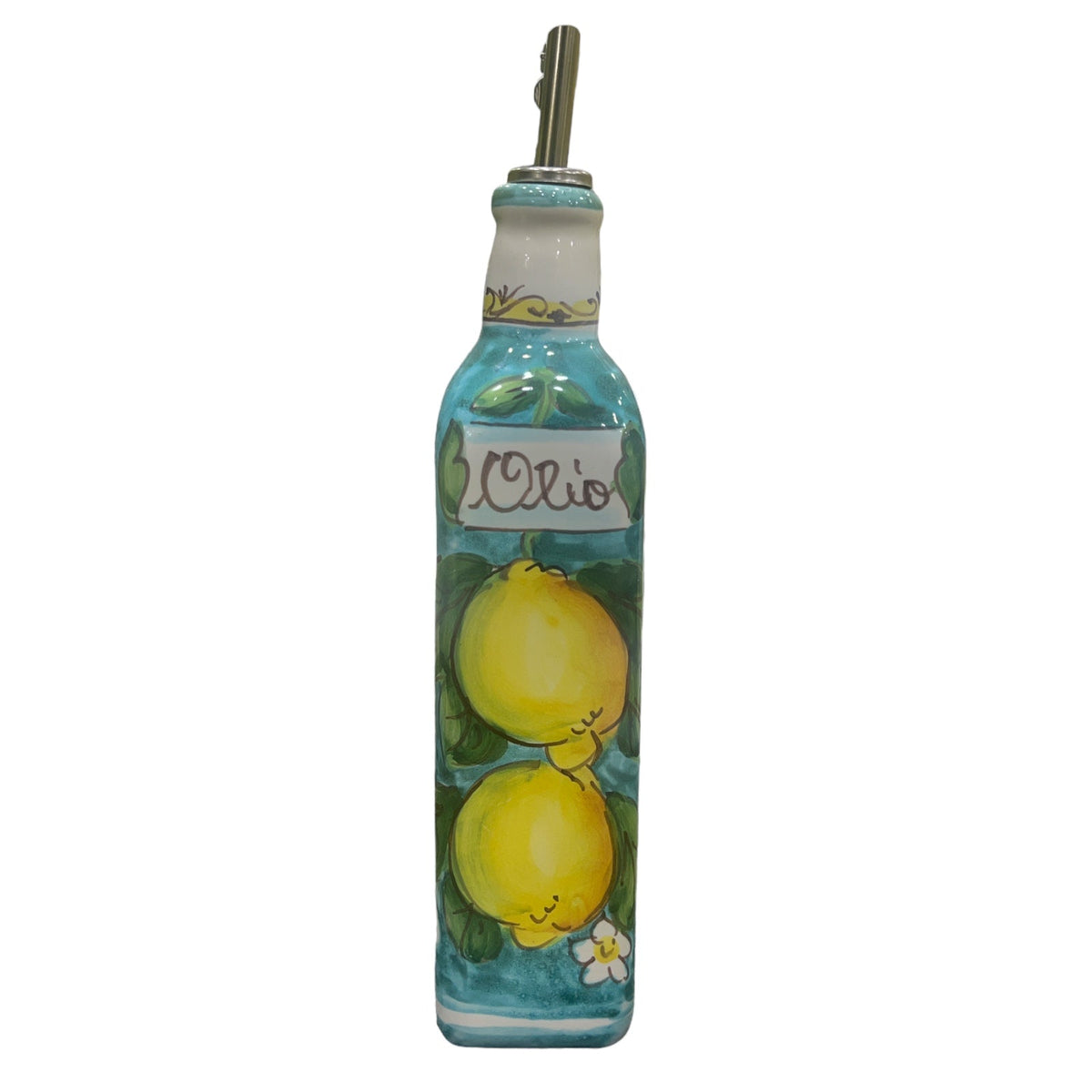 Bottiglia Olio Fantasia Limoni e Fiori - Sorrento è