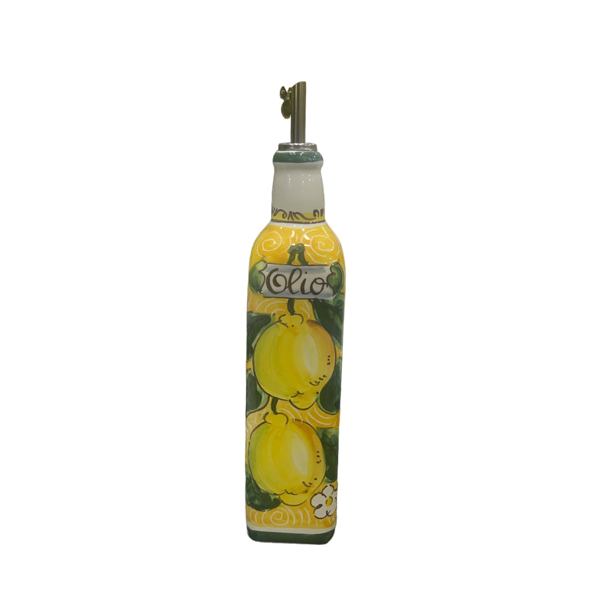 Bottiglia Olio Fantasia Limoni e Fiori - Sorrento è