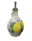 Bottiglia Olio Tonda Con Manico Fantasia Limoni E Fiori - Sorrento è