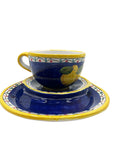 Tazza Latte Con Piattino Fantasia Limoni Geometrico - Sorrento è
