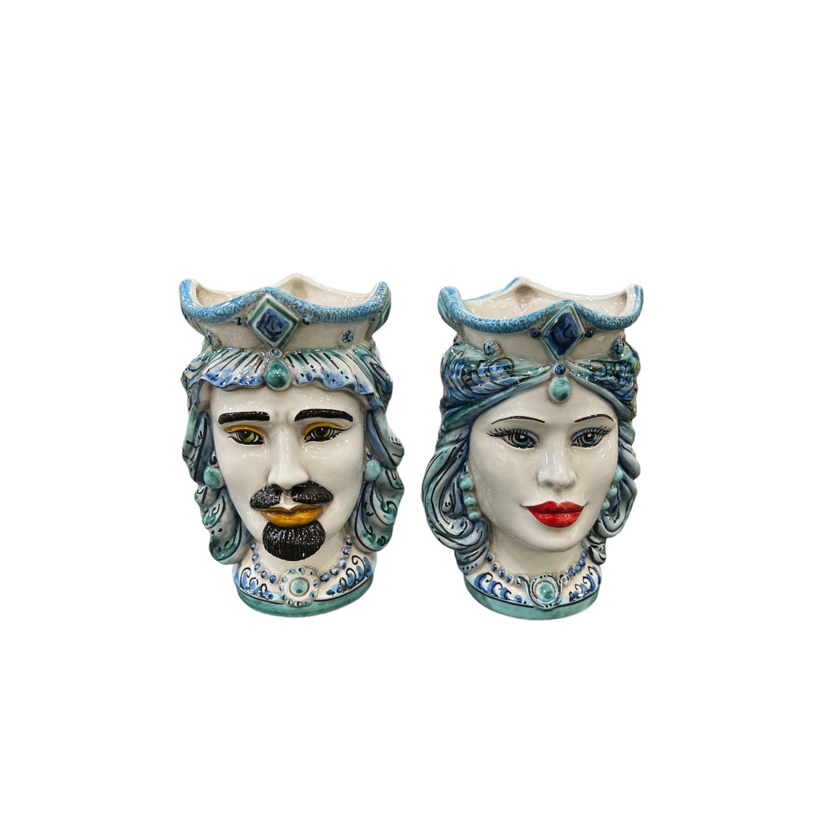 Teste di Moro Ceramica di Caltagirone Azzurro CM18 - Sorrento è
